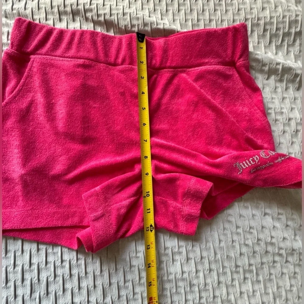 Juicy Couture Fuchsia Towel Set Short Sleeve Zip Up and Shorts